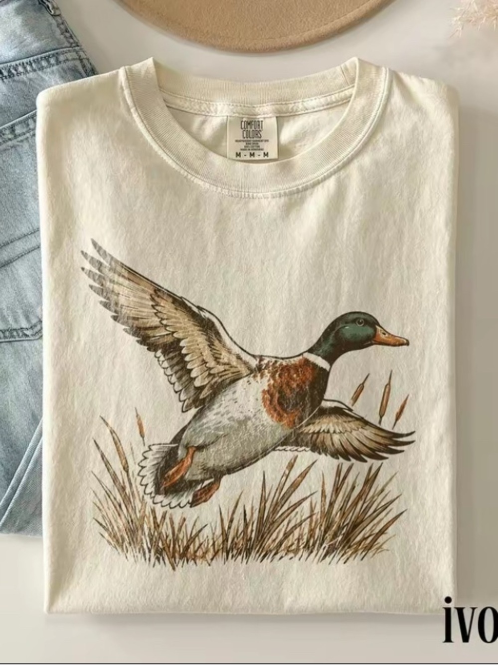 Comfort Colors Mallard Duck Retro Waterfowl Hunting Wildlife Graphic Te